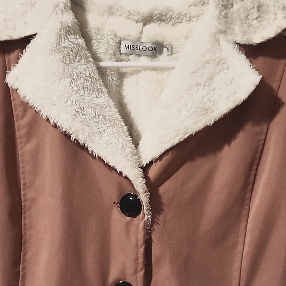 Soft fleece lined rose pink winter jacket - Picture 3 of 7